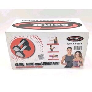 SpinX Muscle Toning System -Rotating Dumbbell Exercise W/Add On Weights Open Box